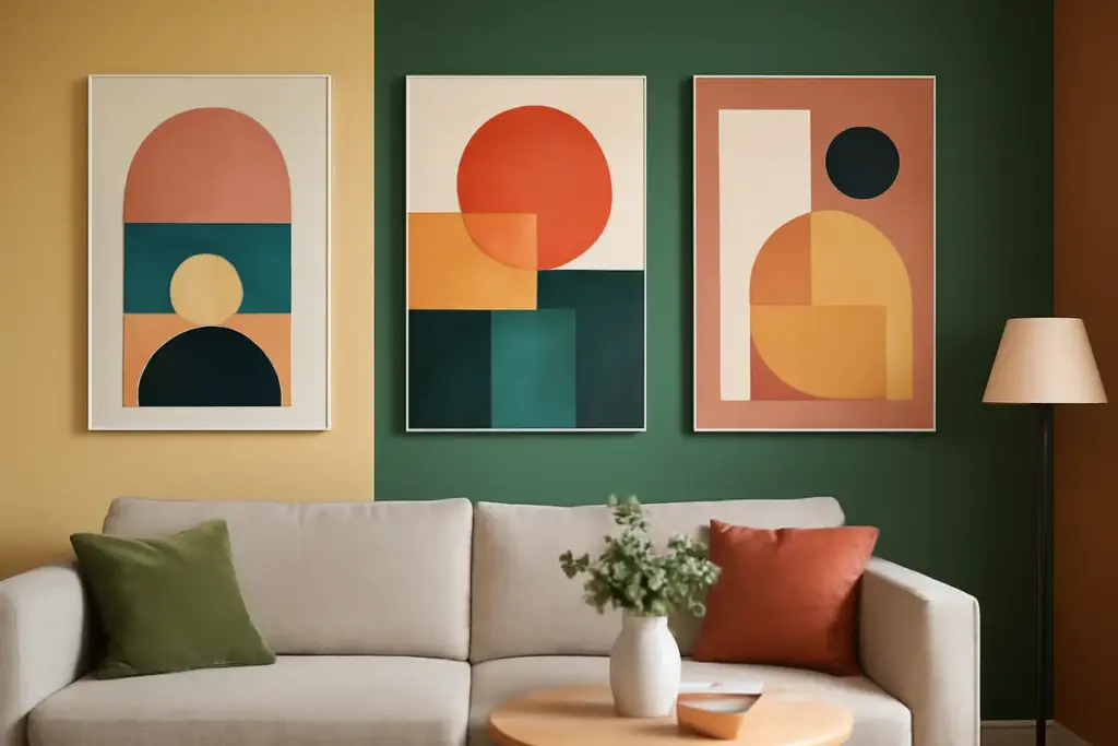 Quadri moderni in salotto: come abbinarli ai colori delle pareti per un effetto wow